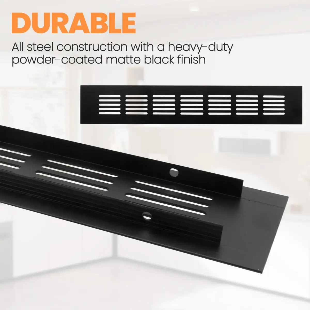 Geesatis Black Air Vent Covers 2-Pack | Fits 268 x 63 mm (10.55 x 2.48 inch) Duct Openings - view 4