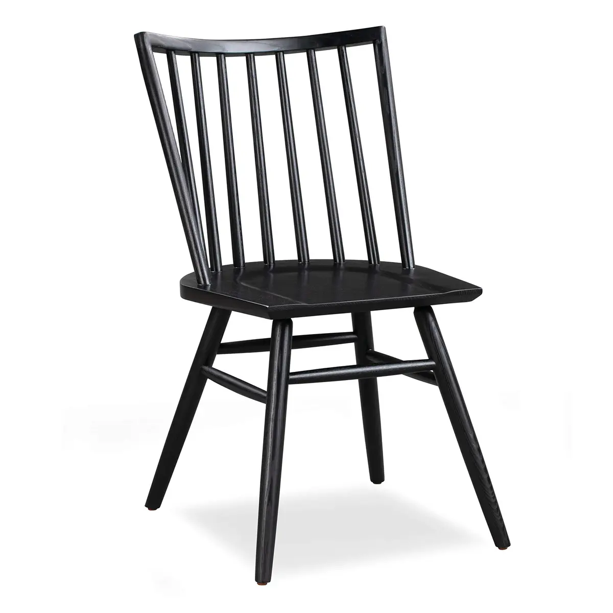 POLY & BARK Talia Windsor Dining Chair, 35” High, Solid Ash Wood, Black Finish | Farmhouse Modern Kitchen & Dining Room Chair - main product image