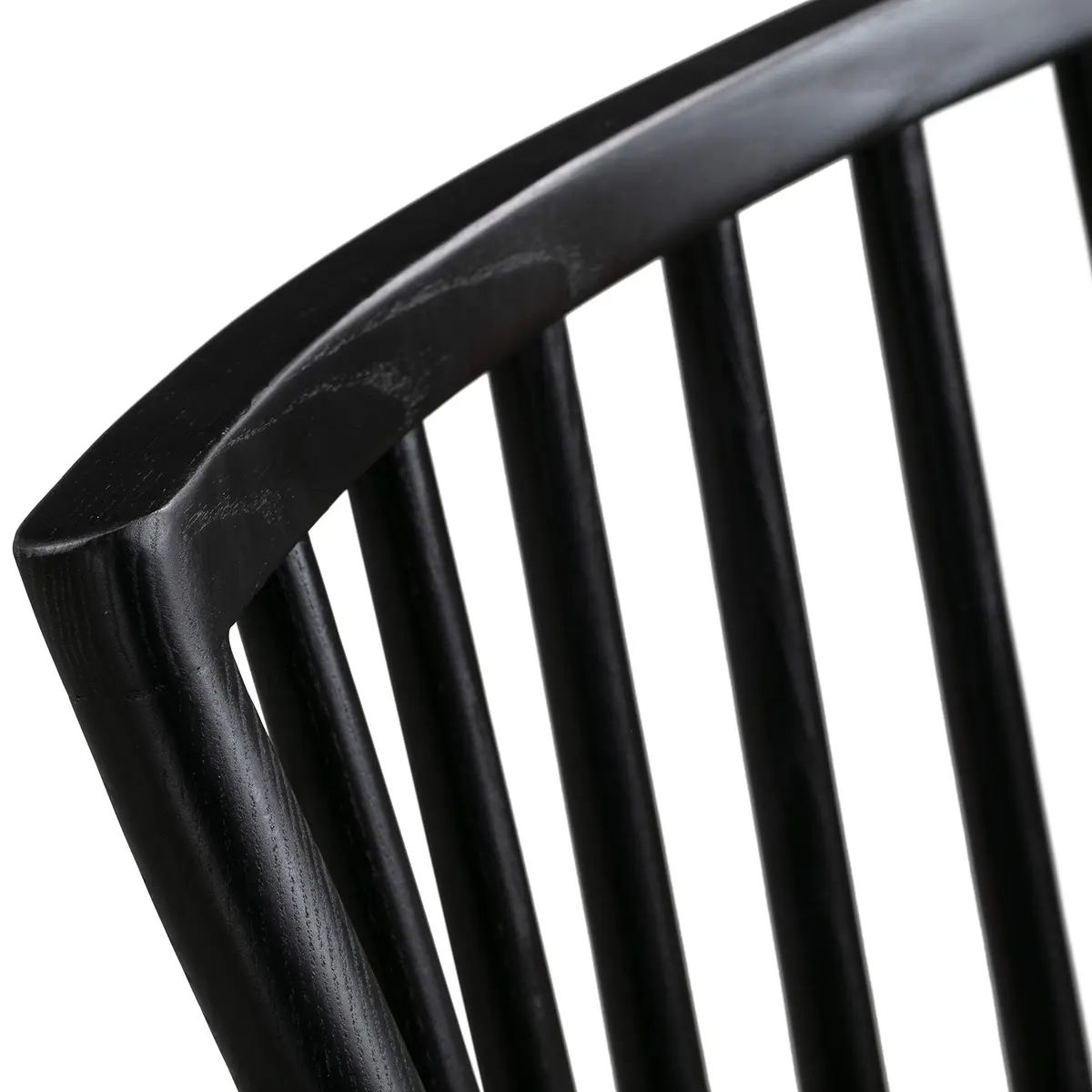 POLY & BARK Talia Windsor Dining Chair, 35” High, Solid Ash Wood, Black Finish | Farmhouse Modern Kitchen & Dining Room Chair - view 7