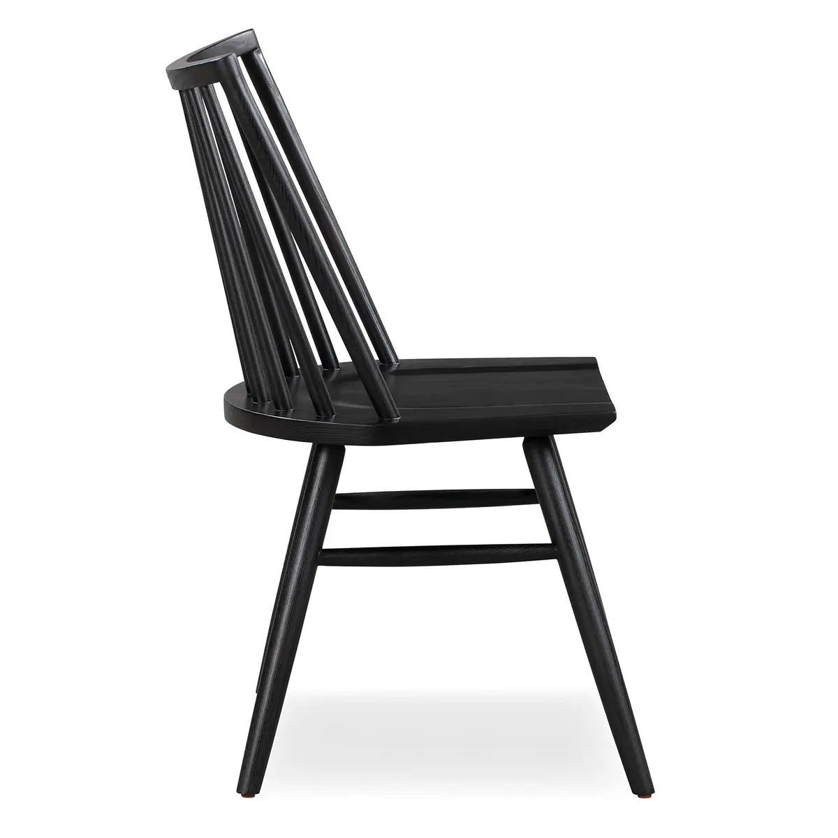 POLY & BARK Talia Windsor Dining Chair, 35” High, Solid Ash Wood, Black Finish | Farmhouse Modern Kitchen & Dining Room Chair - view 4