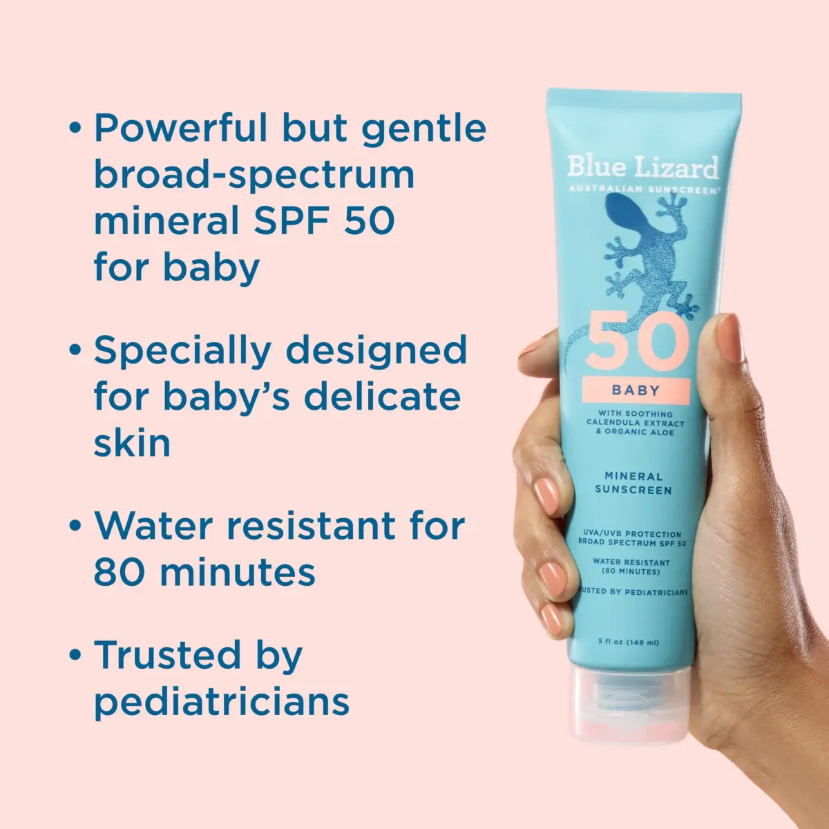 Blue Lizard Baby Mineral Sunscreen SPF 50+ 148ml (5 Fl Oz) | Fragrance-Free, Water-Resistant, Reef-Safe - view 2