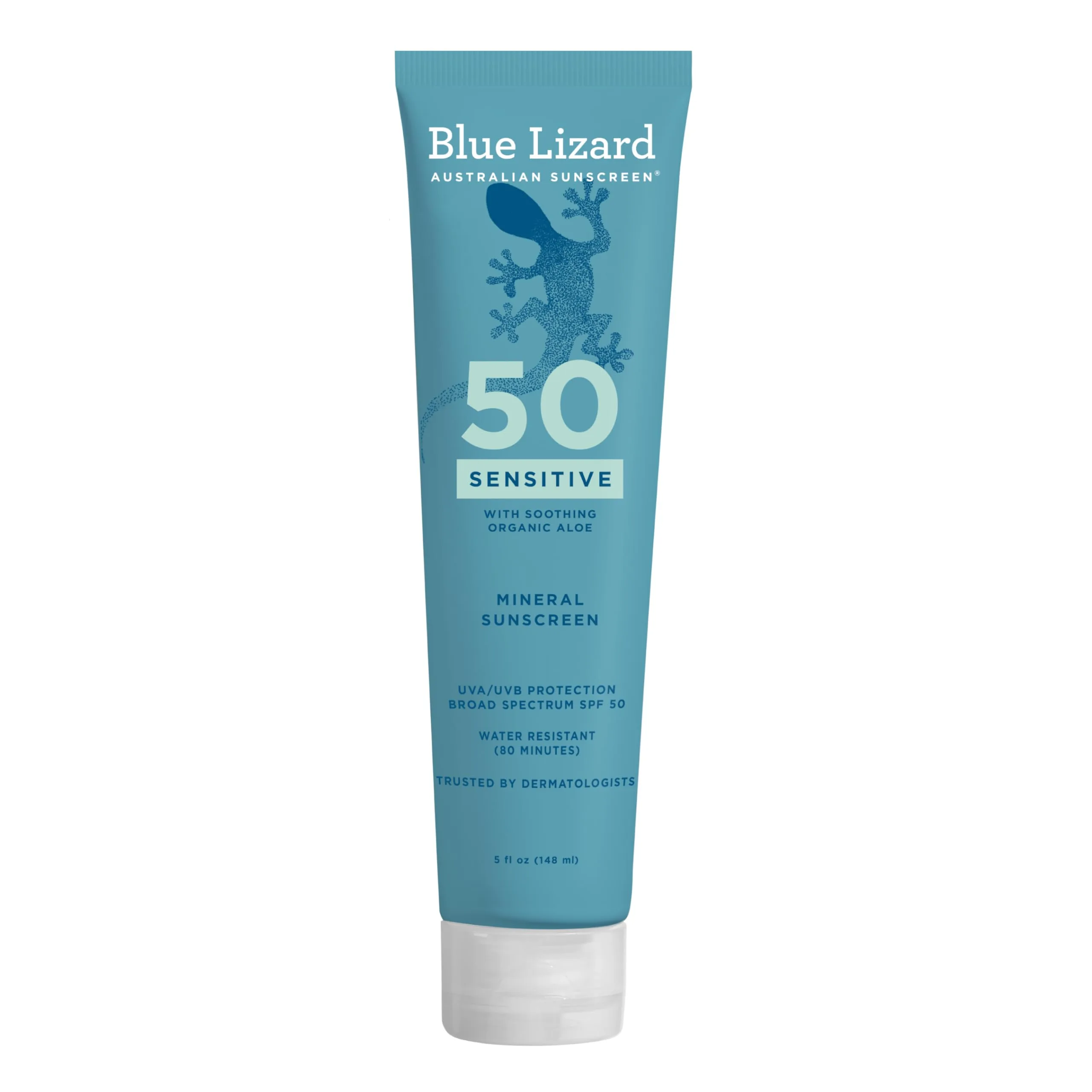 Blue Lizard Sensitive Mineral SPF 50 Sunscreen Lotion, 5 fl oz | Broad Spectrum Protection for Sensitive Skin - main product image