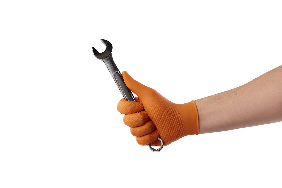 Venom Steel Orange Nitrile Gloves, 8 mil Thick, 50 Count | Heavy Duty Grip & Puncture Resistance - view 7