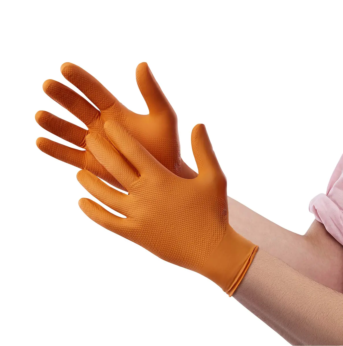 Venom Steel Orange Nitrile Gloves, 8 mil Thick, 50 Count | Heavy Duty Grip & Puncture Resistance - view 2