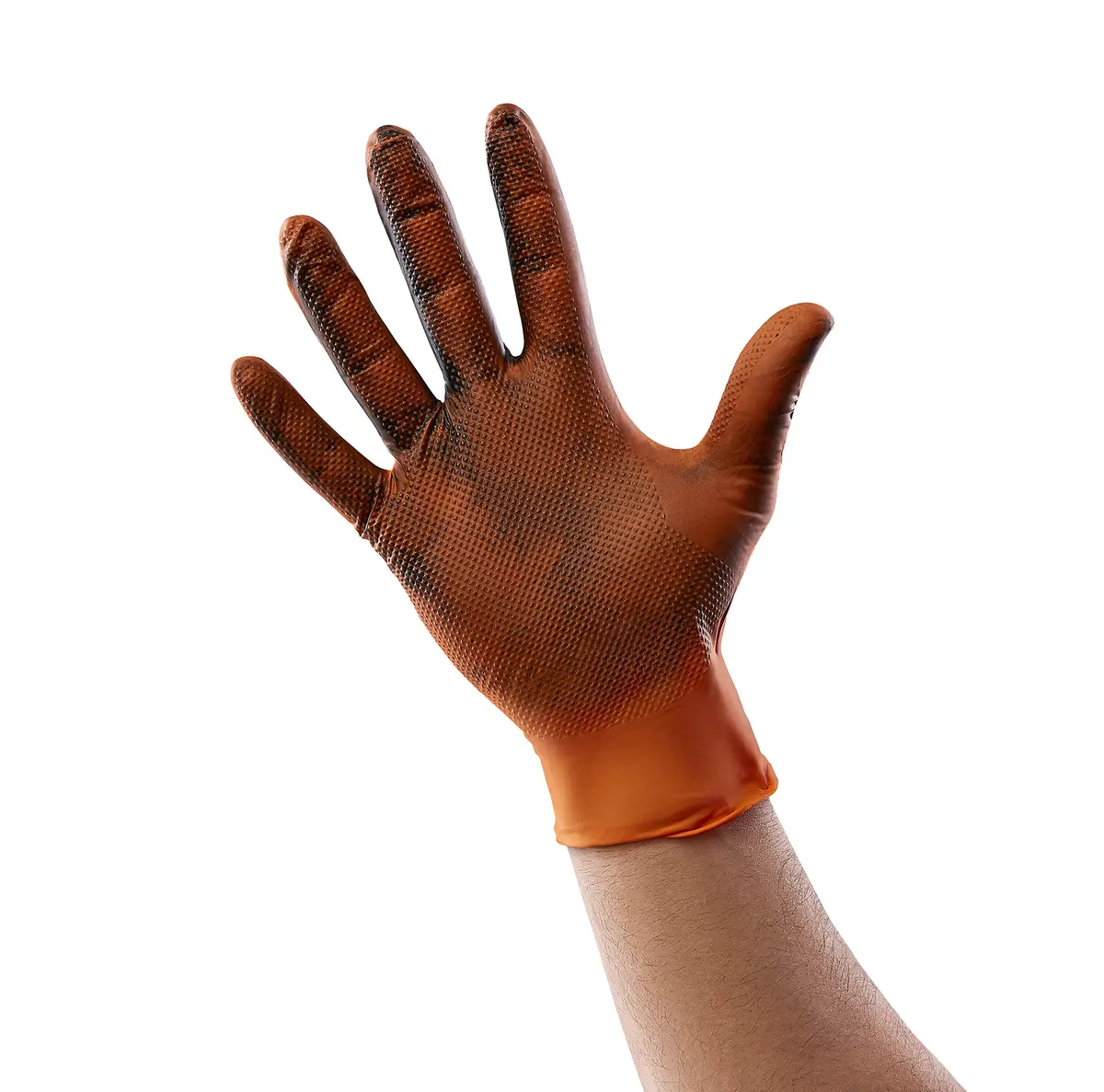 Venom Steel Orange Nitrile Gloves, 8 mil Thick, 50 Count | Heavy Duty Grip & Puncture Resistance - view 4