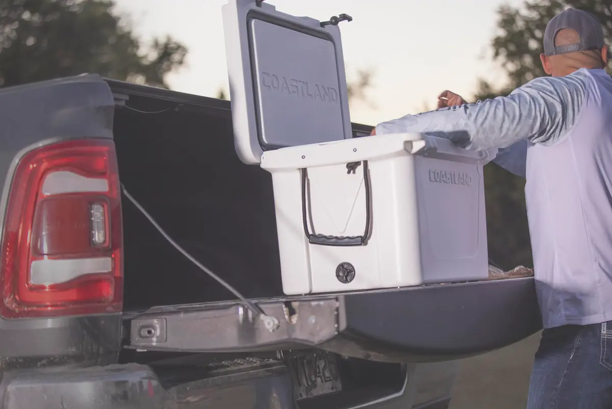 COASTLAND Delta Series 45 QT Rotomolded Cooler | Heavy-Duty Insulated Ice Chest, 45 Quarts, White - view 9