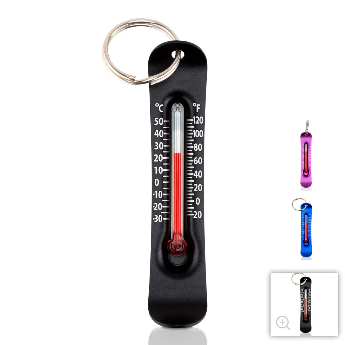 Sun Company Brrr-ometer - Snowsport Zipper Pull Thermometer - Aluminum, Black | Accurate Cold Weather Accessory - main product image