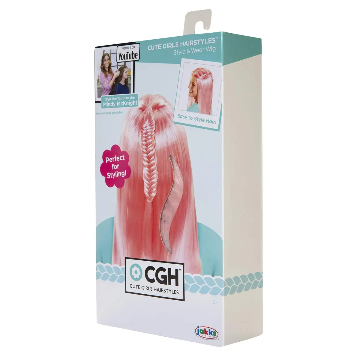 JAKKS Pacific Pink Wig - Straight Hair Style for Girls | Easy to Style & Wear (70-120 chars) - view 5