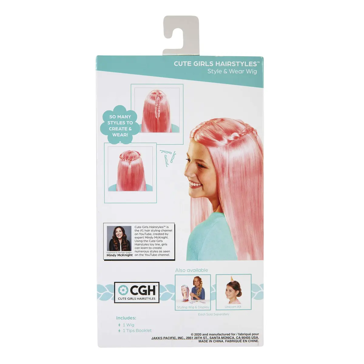 JAKKS Pacific Pink Wig - Straight Hair Style for Girls | Easy to Style & Wear (70-120 chars) - view 6