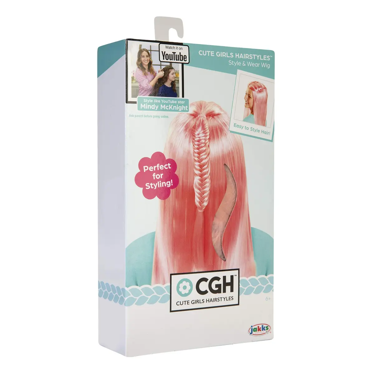 JAKKS Pacific Pink Wig - Straight Hair Style for Girls | Easy to Style & Wear (70-120 chars) - view 4