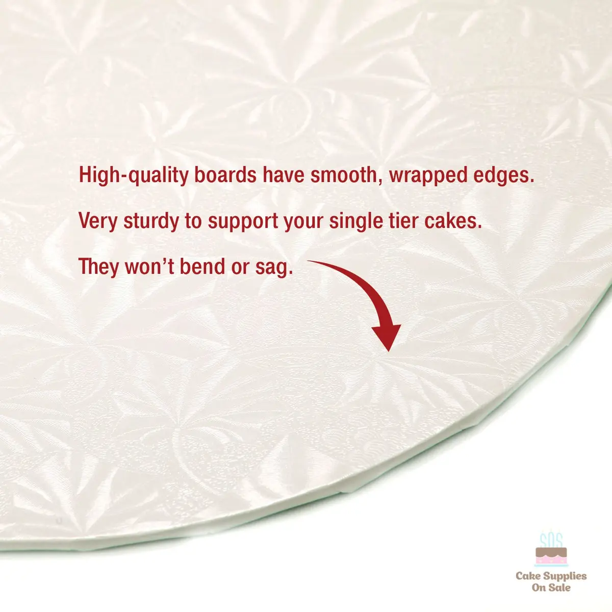 Cake S.O.S White Round Cake Drum 25.4 cm (10 inch) | Sturdy Base for Elegant Cake Presentation - view 4
