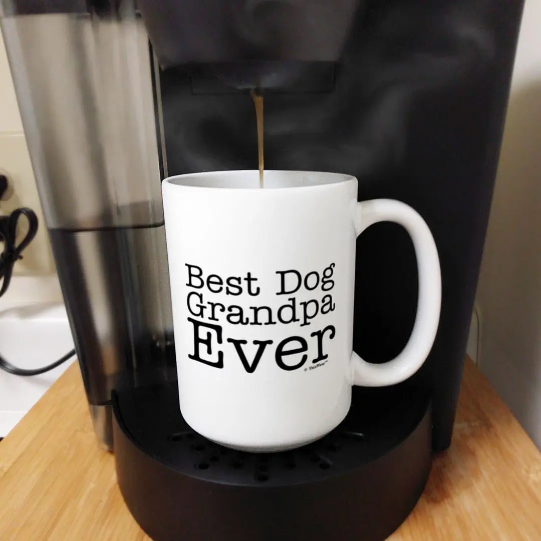 ThisWear Dog Grandpa Ever Coffee Mug 15oz | Father's Day Gift for Dog Lovers - view 5