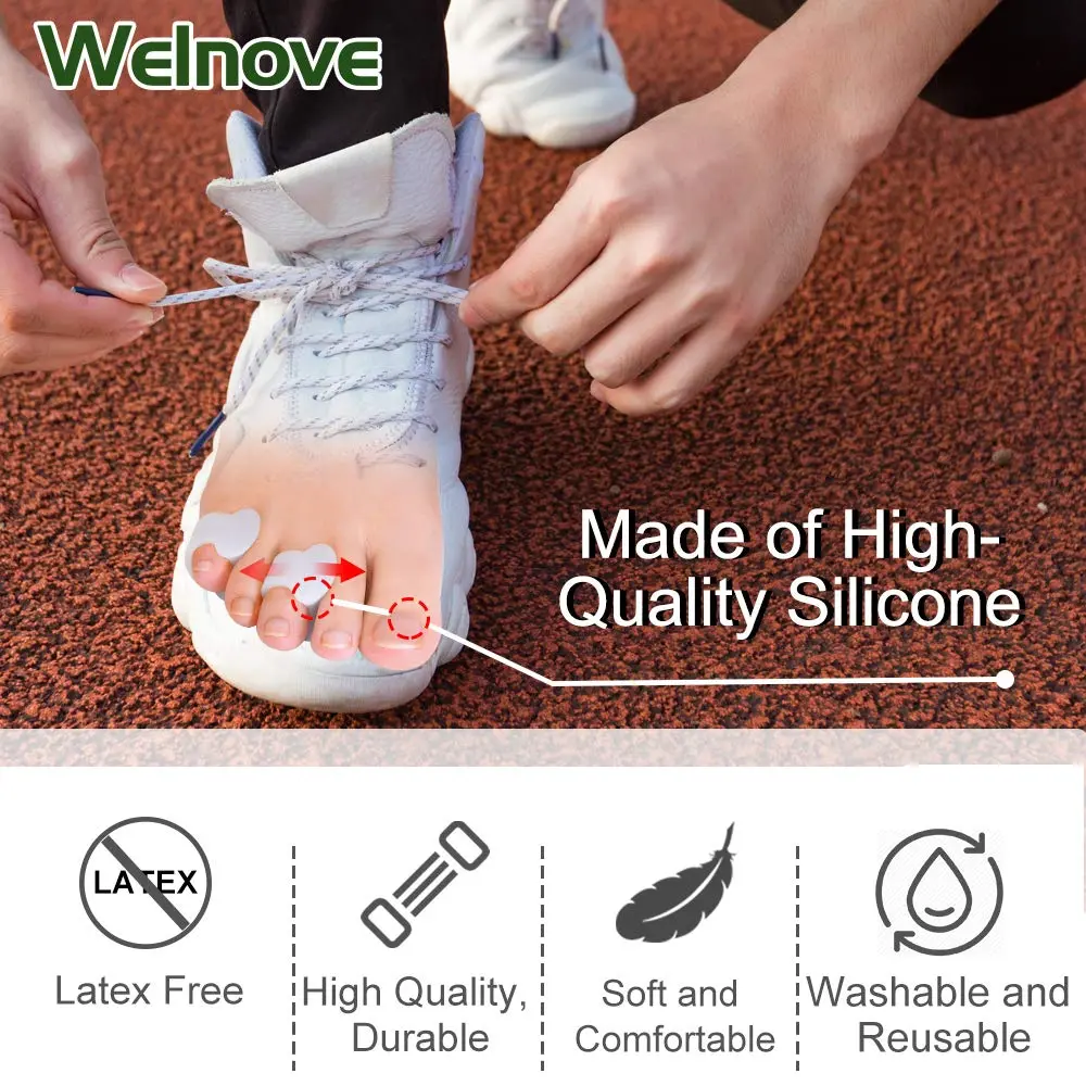 Welnove Gel Toe Separator, Pinky Toe Spacers, Little Toe Cushions | Prevents Rubbing & Relieves Pressure - view 6