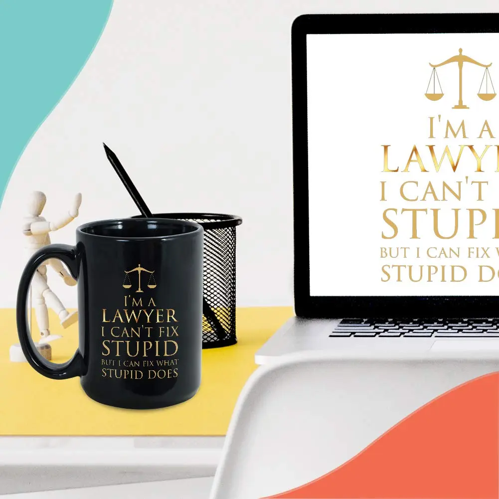 Bubble Hugs Witty Joke Lawyer Coffee Cup 15 Oz | Funny Saying Mug for Lawyers - view 6