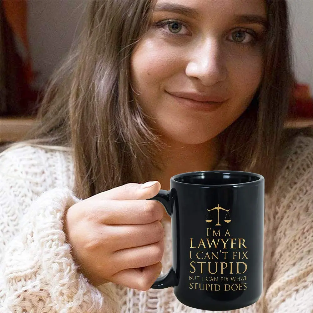 Bubble Hugs Witty Joke Lawyer Coffee Cup 15 Oz | Funny Saying Mug for Lawyers - view 7