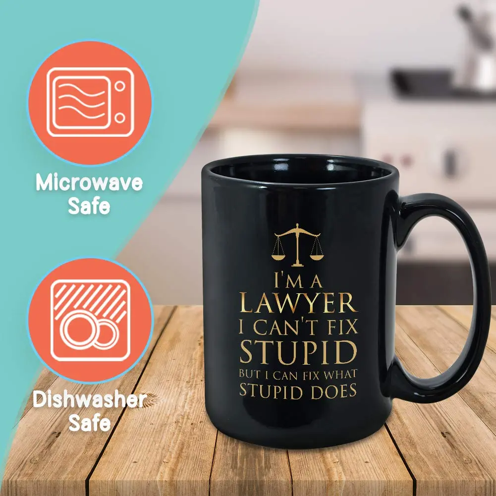 Bubble Hugs Witty Joke Lawyer Coffee Cup 15 Oz | Funny Saying Mug for Lawyers - view 2