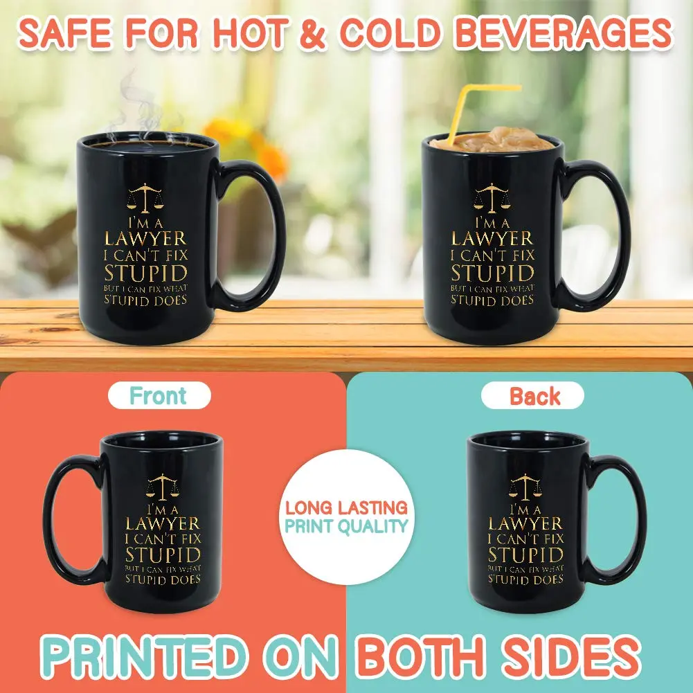 Bubble Hugs Witty Joke Lawyer Coffee Cup 15 Oz | Funny Saying Mug for Lawyers - view 3