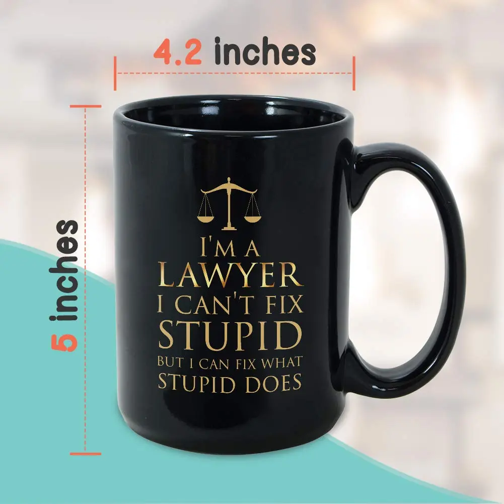 Bubble Hugs Witty Joke Lawyer Coffee Cup 15 Oz | Funny Saying Mug for Lawyers - view 4
