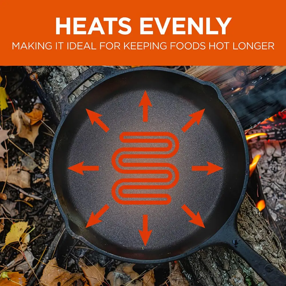 Commercial CHEF 10.25-Inch Cast Iron Skillet | Pre-Seasoned, Versatile & Oven Safe - view 5