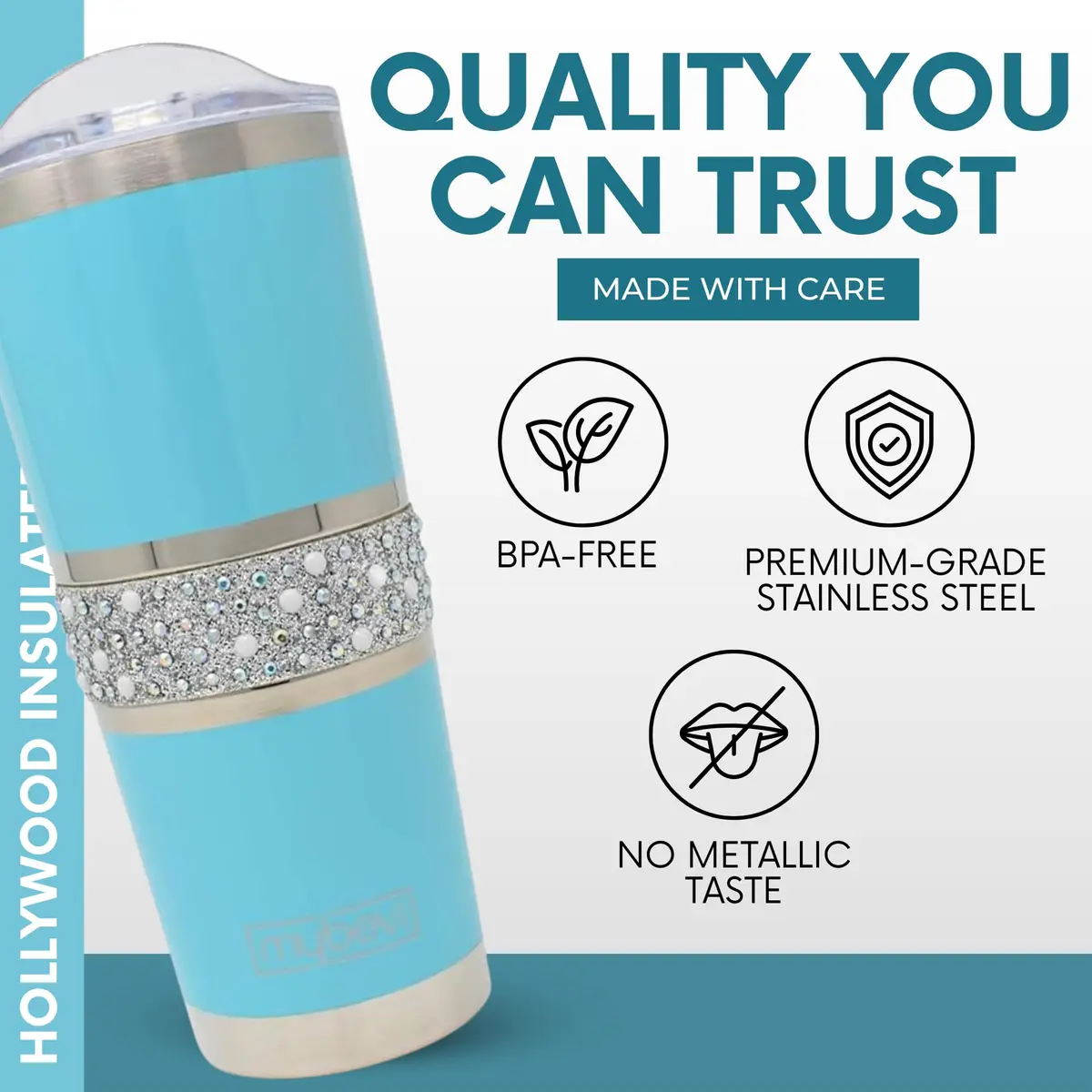 MyBevi Hollywood Insulated Tumbler 591ml (20oz) | Keeps Drinks Hot or Cold for Hours - view 6