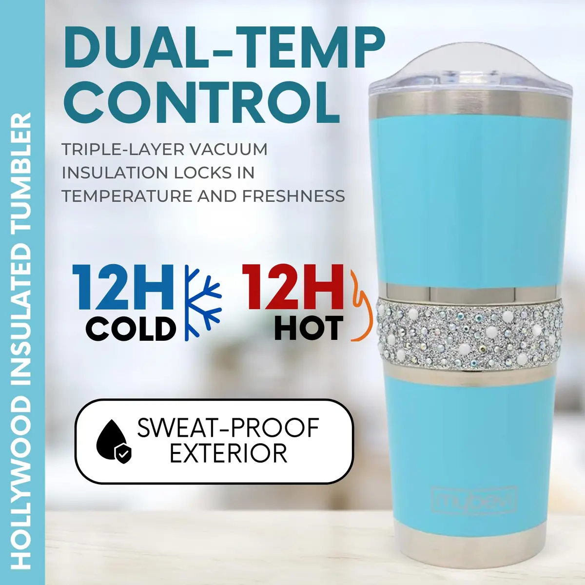 MyBevi Hollywood Insulated Tumbler 591ml (20oz) | Keeps Drinks Hot or Cold for Hours - view 2