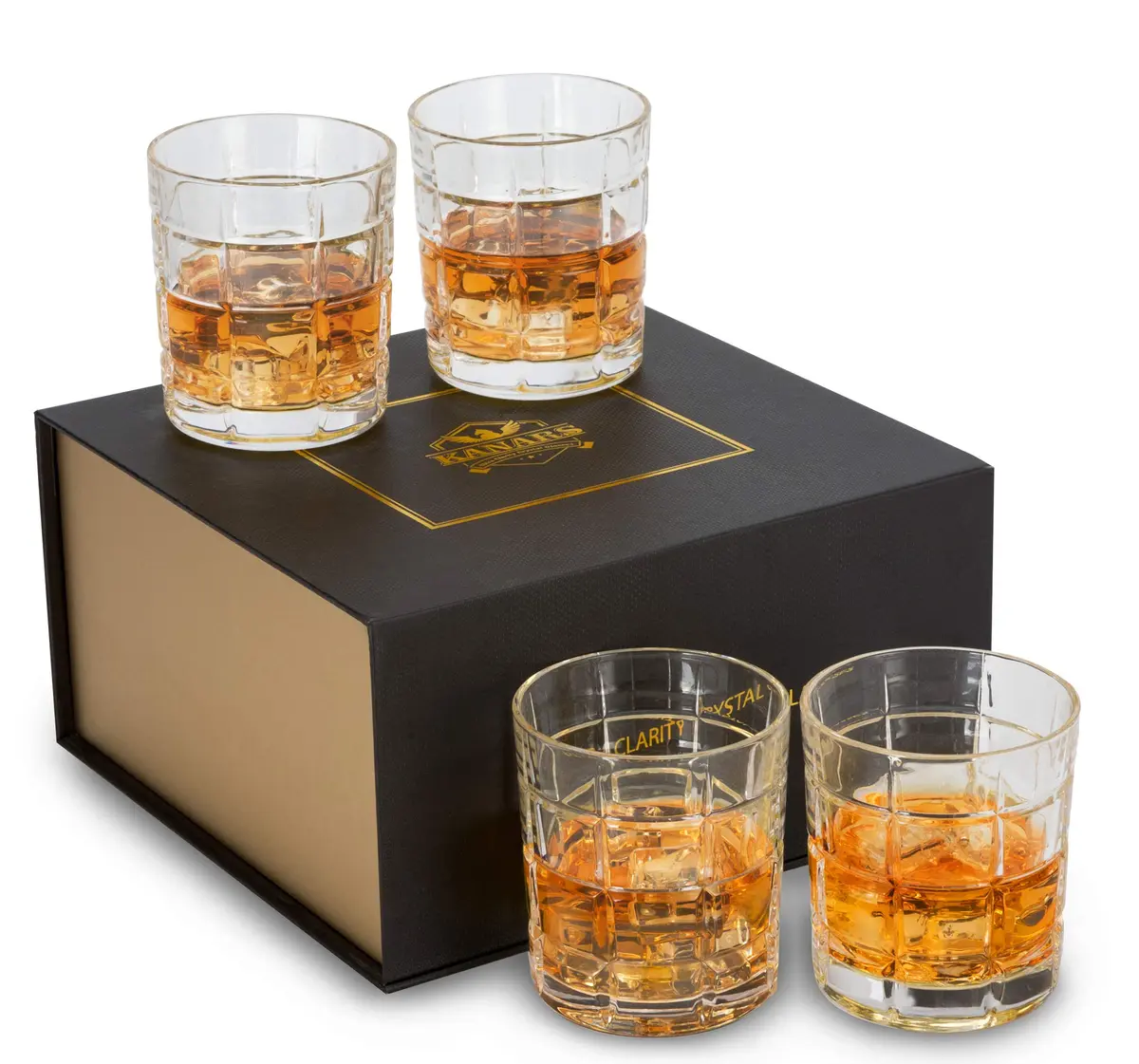 KANARS Crystal Glass Whiskey Tumbler 10 Oz | Lead-Free Crystal, Elegant & Durable - main product image