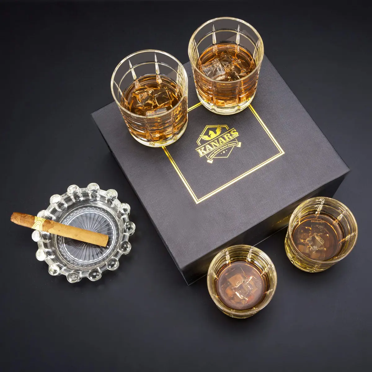 KANARS Crystal Glass Whiskey Tumbler 10 Oz | Lead-Free Crystal, Elegant & Durable - view 8