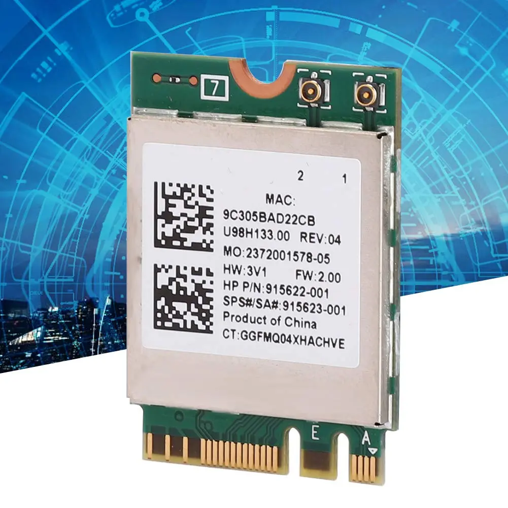 ASHATA RTL8822BE M.2 Network Card with Bluetooth 4.2 | 867Mbps Dual-Band WiFi for Windows 7/8/10 - view 5