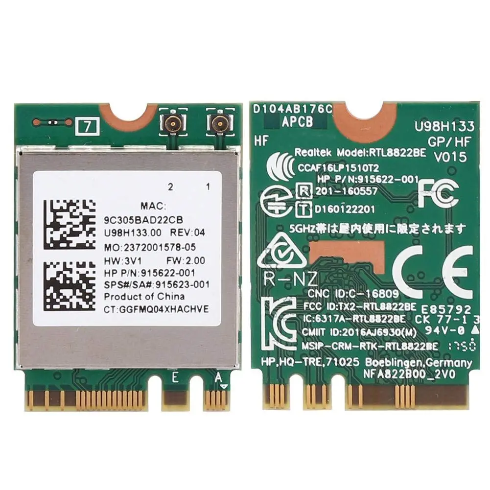 ASHATA RTL8822BE M.2 Network Card with Bluetooth 4.2 | 867Mbps Dual-Band WiFi for Windows 7/8/10 - view 6