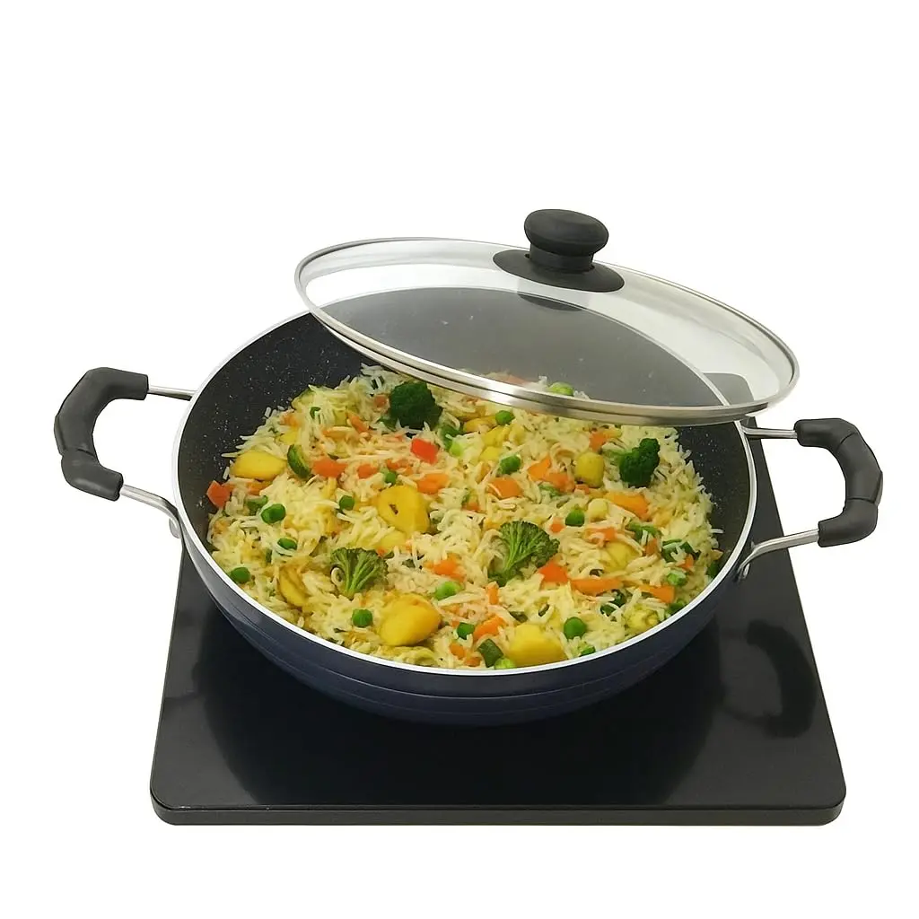 SHRIYA Induction Base Nonstick Kadai with Lid, 2.2 Ltr (2.3 US qt) | Deep Fry Pan for Indian Kitchens - view 3