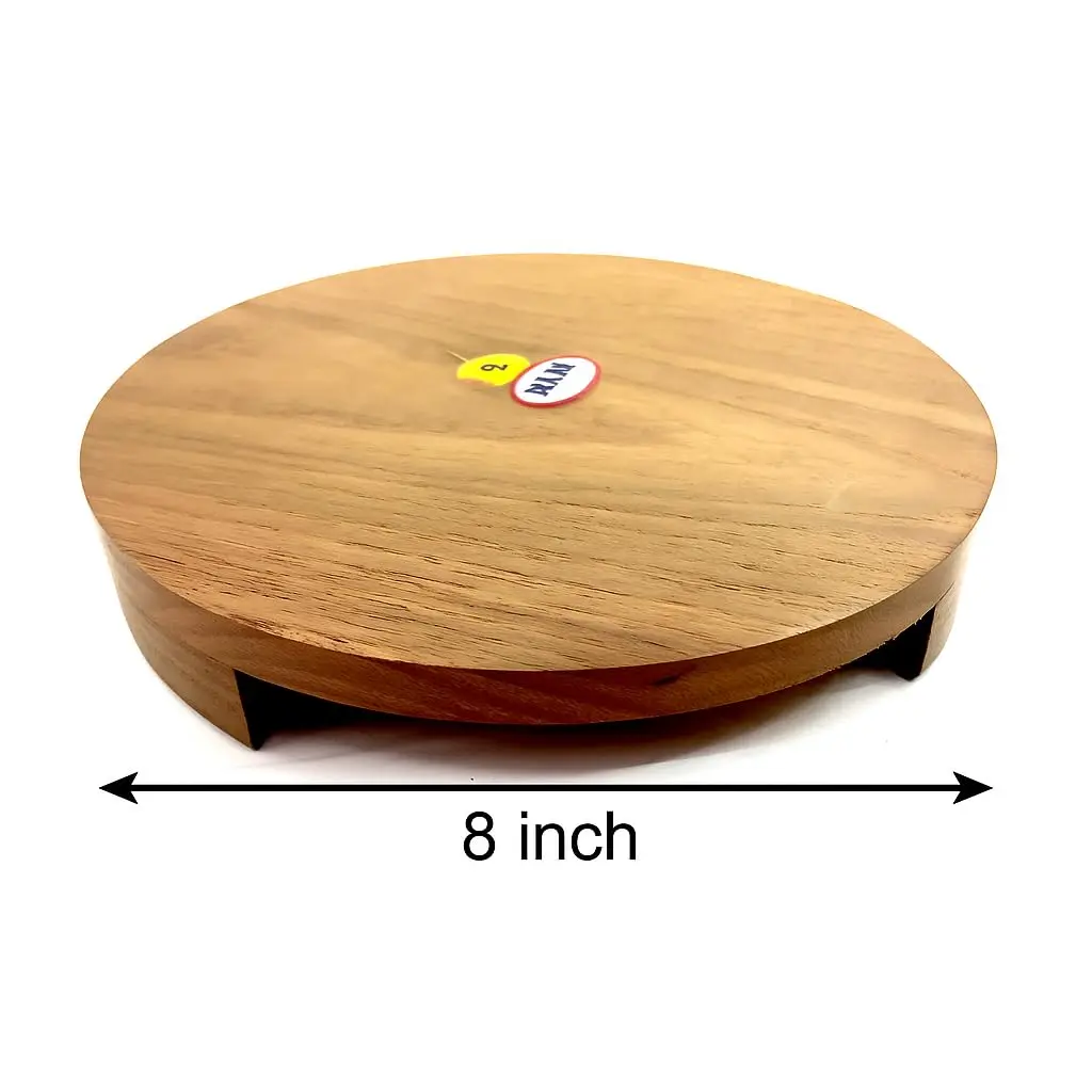 SHRIYA Wooden Chakla Belan Set 8x8 inch | Handmade Teak Roti Board & Pin for Daily Indian Cooking - view 7