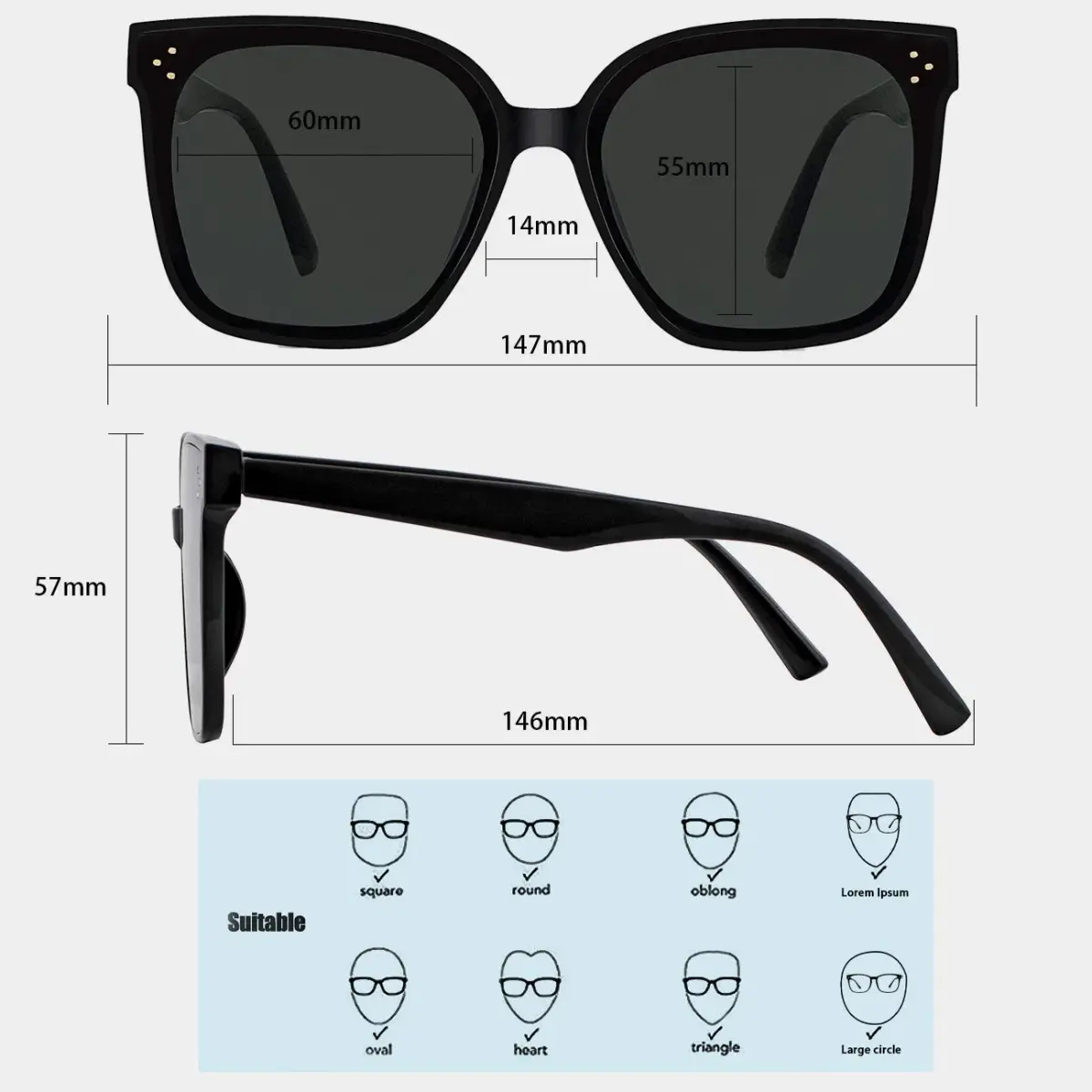 MAXJULI Oversized Sunglasses for Women Men UV Protection | Polarized Retro Style - view 4