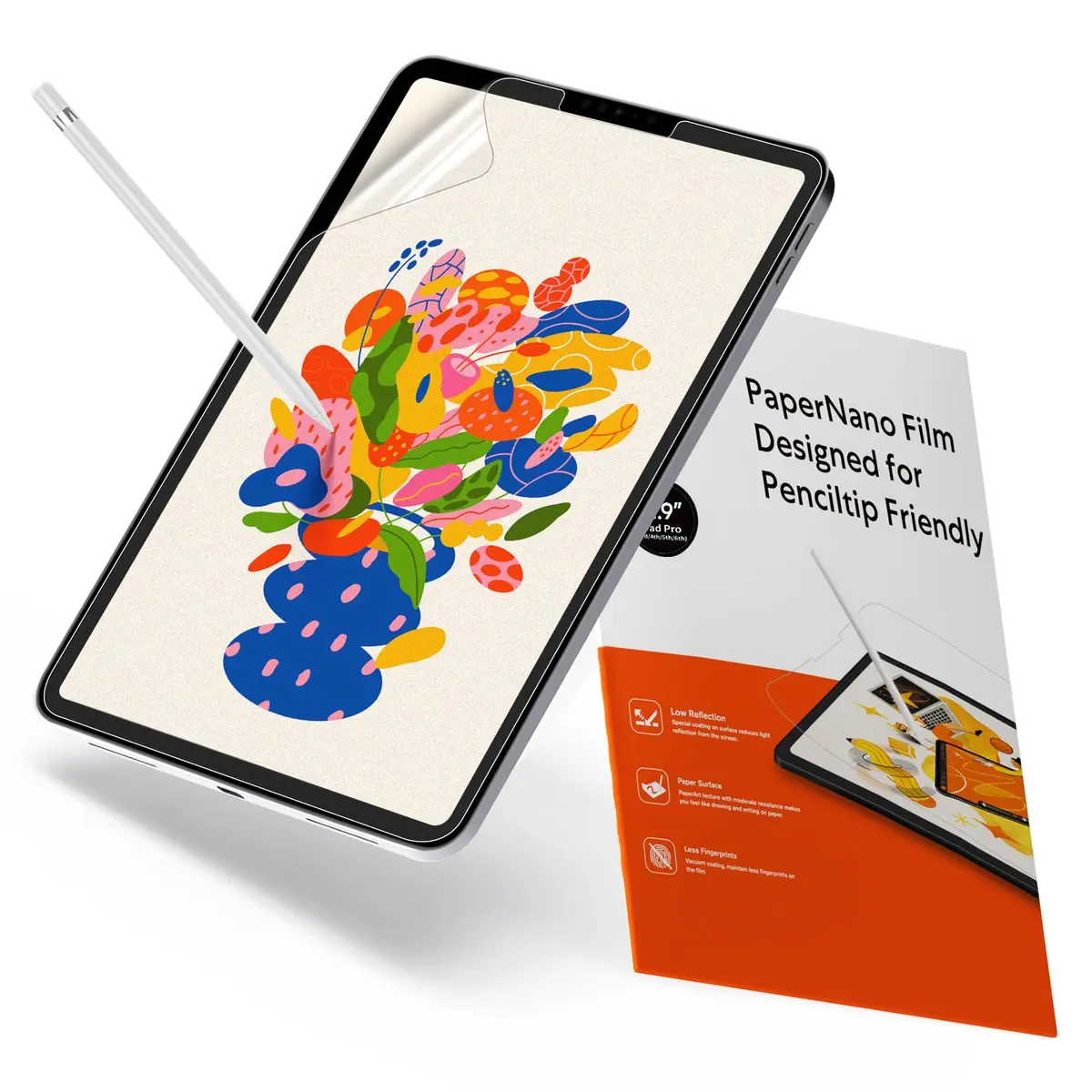 KCT Paperfeel Screen Protector for iPad Pro 12.9 Inch | Matte Anti-Glare, Paper-Like Feel, Compatible with 2022-2018 Models - main product image