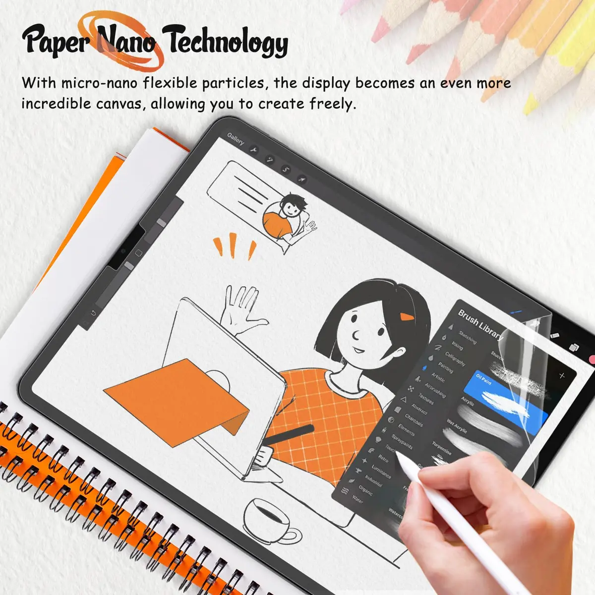 KCT Paperfeel Screen Protector for iPad Pro 12.9 Inch | Matte Anti-Glare, Paper-Like Feel, Compatible with 2022-2018 Models - view 6
