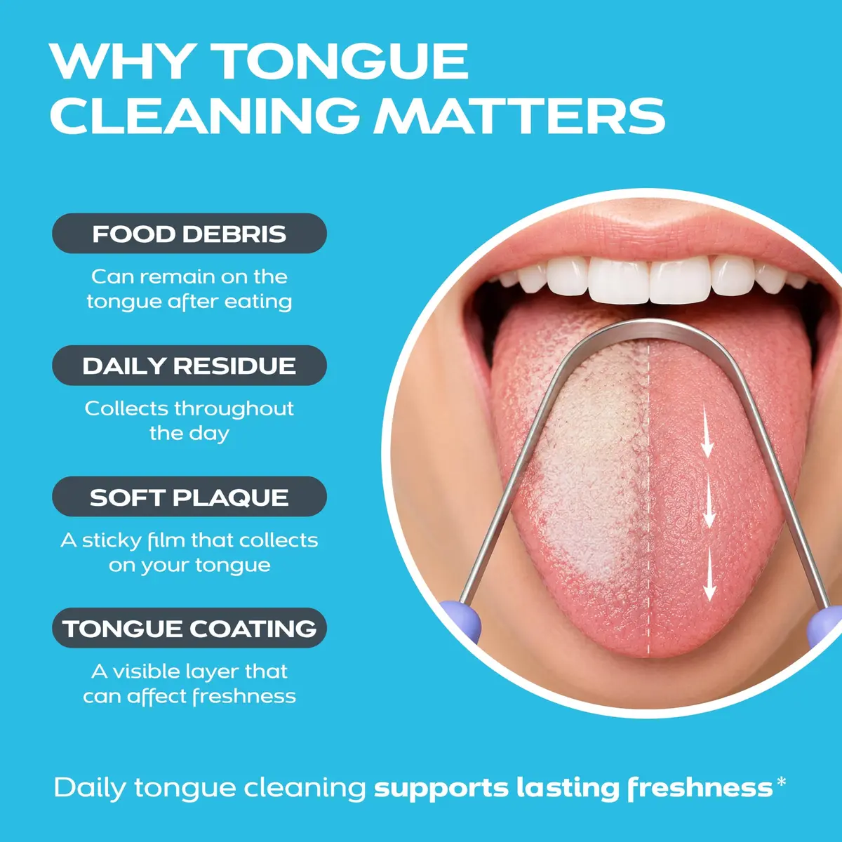 DrTung's Stainless Steel Tongue Scraper 12 Pack | Removes Plaque & Bad Breath - view 3