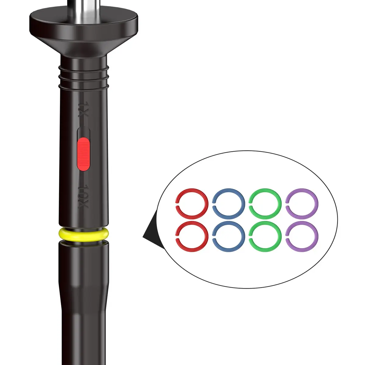 Goupchn MCX Oscilloscope Probe 60MHz 1X 10X with Alligator Clip, 120cm (47.2in) - view 6