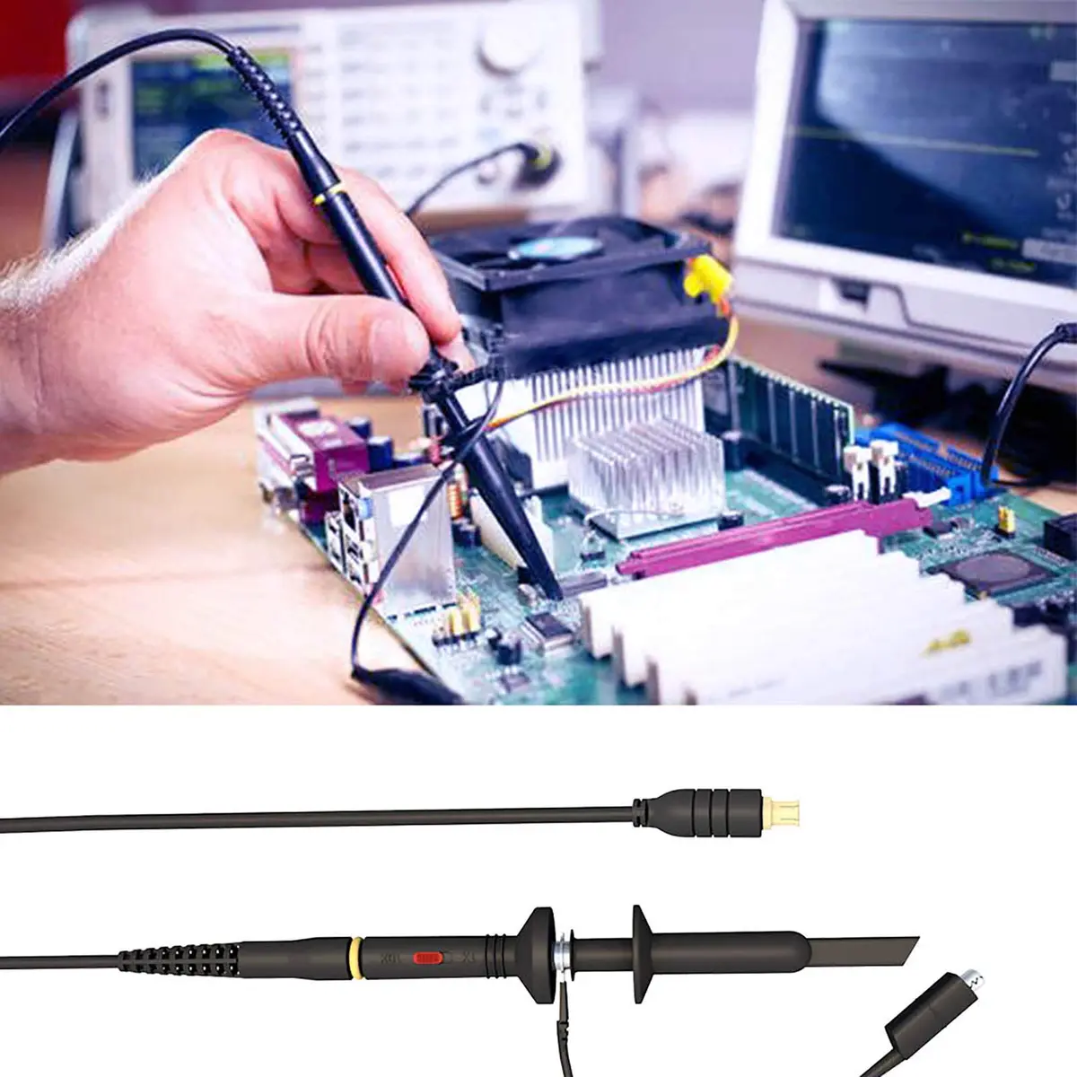 Goupchn MCX Oscilloscope Probe 60MHz 1X 10X with Alligator Clip, 120cm (47.2in) - view 7