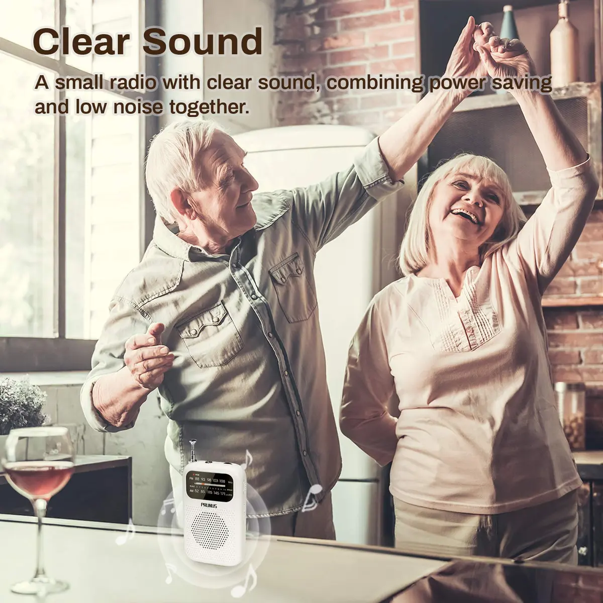 PRUNUS J-777 Pocket Radio Portable AM FM Small Personal Radio with Headphone & Speaker (White) - view 5