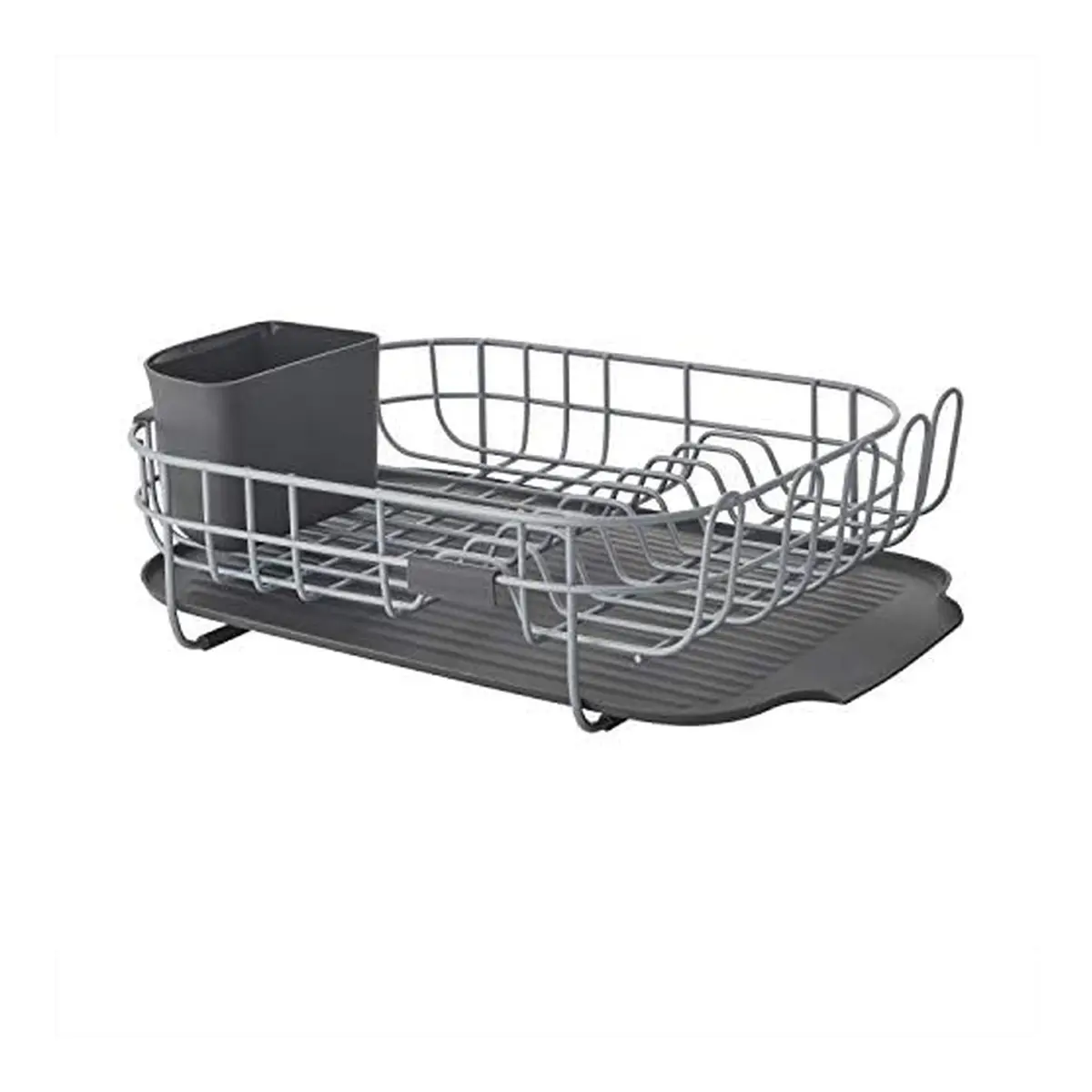 KitchenAid Low Profile Carbon Steel Dishrack | Compact, Charcoal Finish, Drains into Sink - main product image