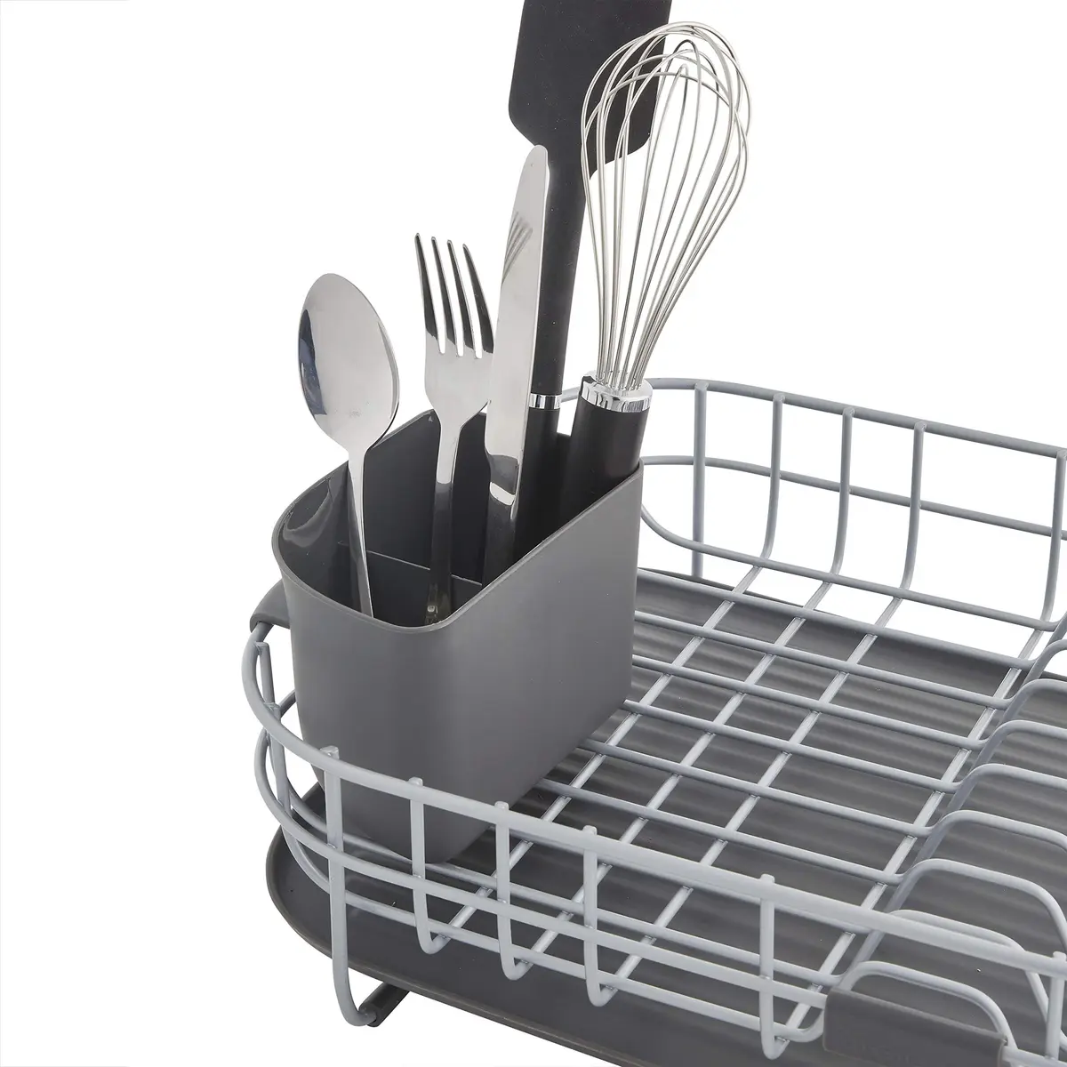 KitchenAid Low Profile Carbon Steel Dishrack | Compact, Charcoal Finish, Drains into Sink - view 2