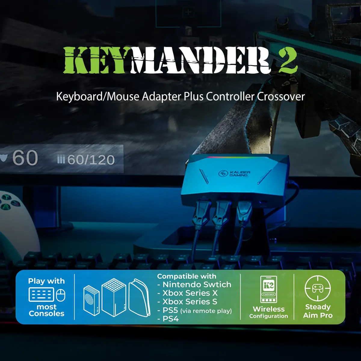 IOGEAR KeyMander 2 Keyboard/Mouse Adapter for Consoles | FPS Mouse Control, PS4, Xbox Series X/S, Switch - view 2