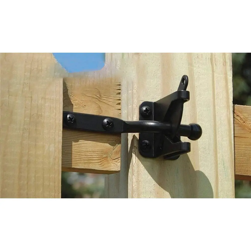 SANKINS Self Locking Gate Latch for Wooden Fence | Gravity Lever Lock, 1pcs, Heavy Duty Iron - view 7