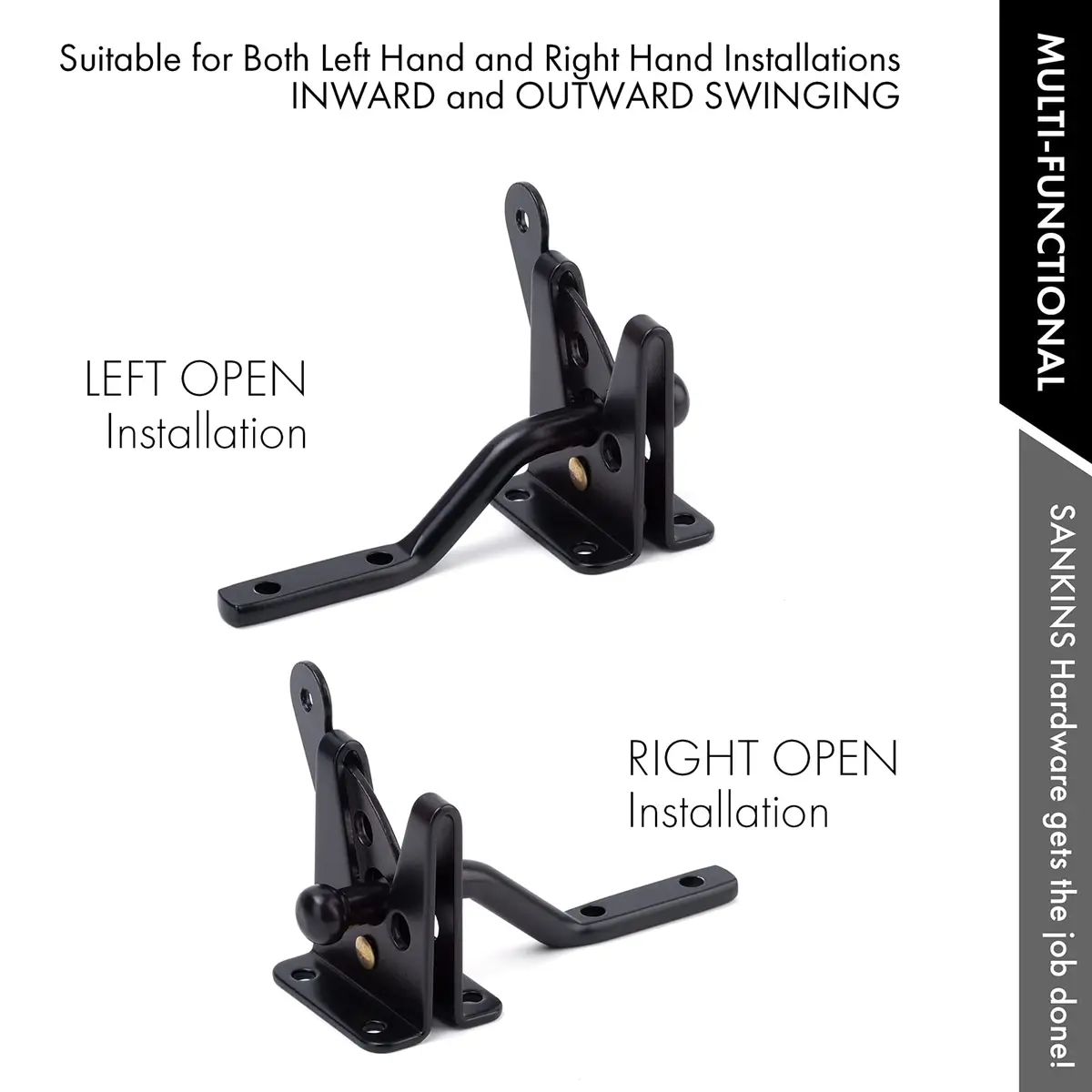 SANKINS Self Locking Gate Latch for Wooden Fence | Gravity Lever Lock, 1pcs, Heavy Duty Iron - view 2