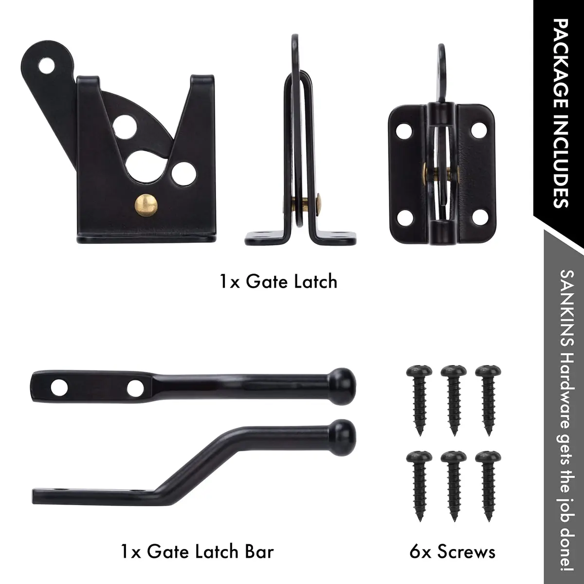 SANKINS Self Locking Gate Latch for Wooden Fence | Gravity Lever Lock, 1pcs, Heavy Duty Iron - view 4