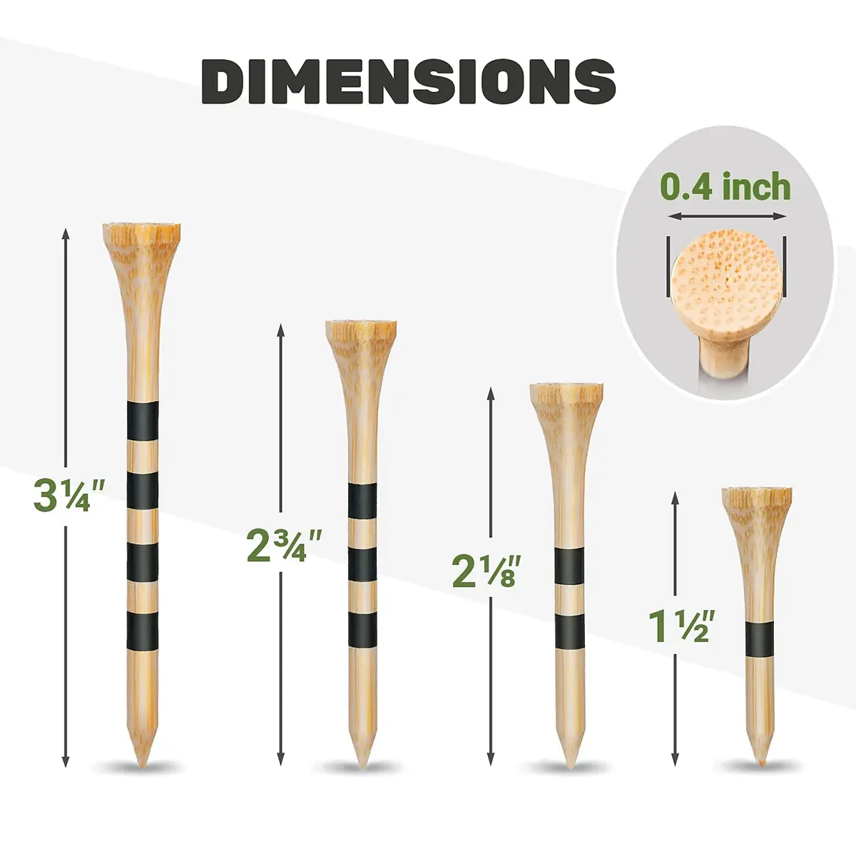 SAPLIZE Bamboo Golf Tees Pack of 150 | Durable & Reliable Golf Accessories - view 4