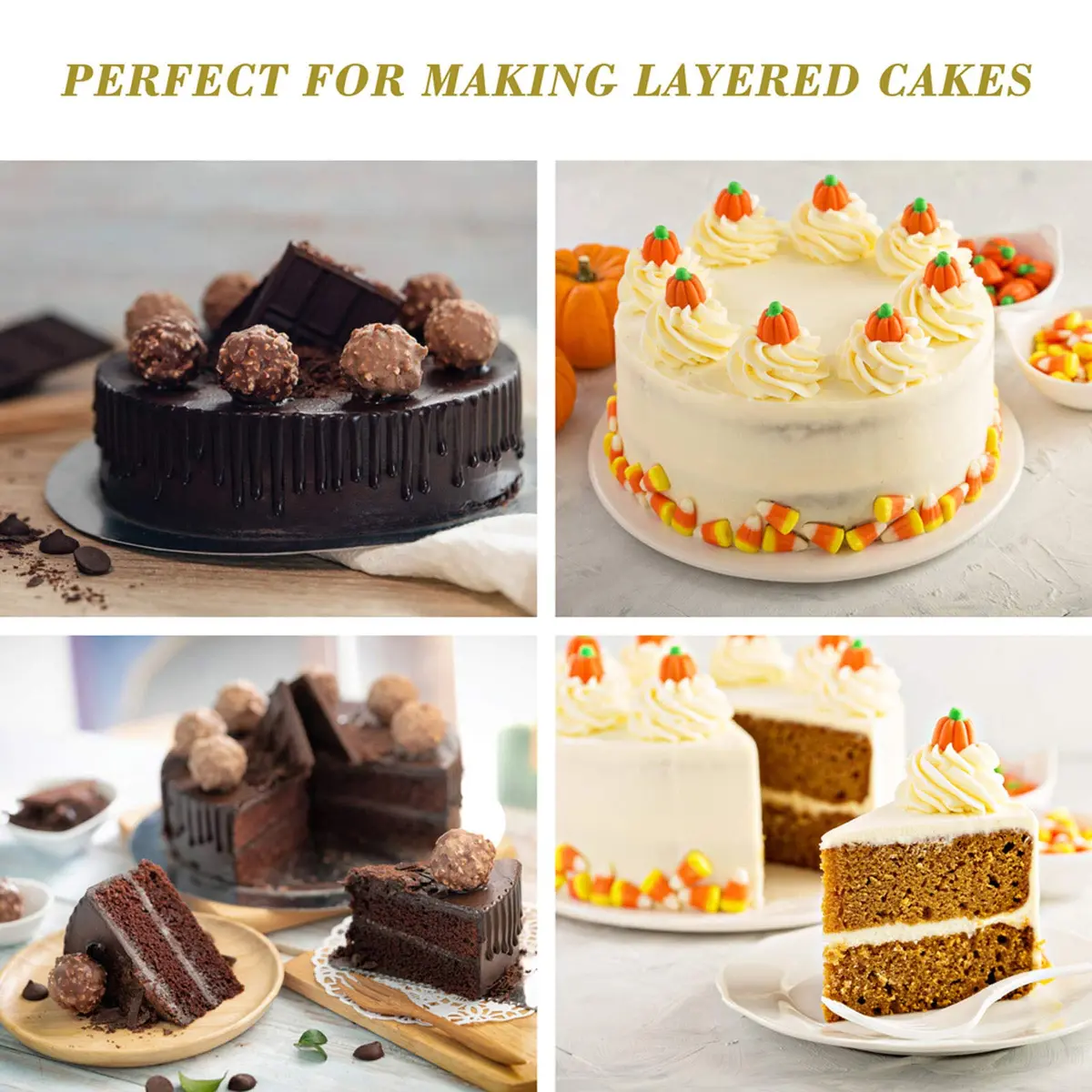 E-far 9½-inch Cake Pan with Rack Set, Stainless Steel Round Bakeware, 4 Pieces | Healthy & Dishwasher Safe - view 7