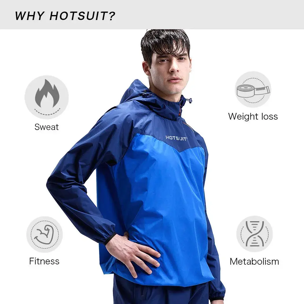HOTSUIT Men's Navy Blue Sauna Jacket for Weight Loss Workouts - 4X-Large - view 4