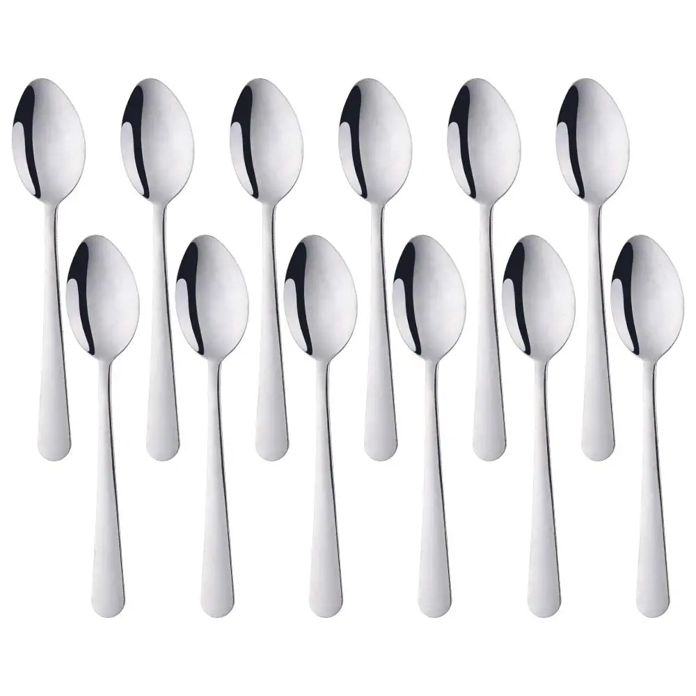QOBIMOON 12-Piece Stainless Steel Teaspoon Set | Durable, Dishwasher Safe, 14.9 cm | Silver - main product image