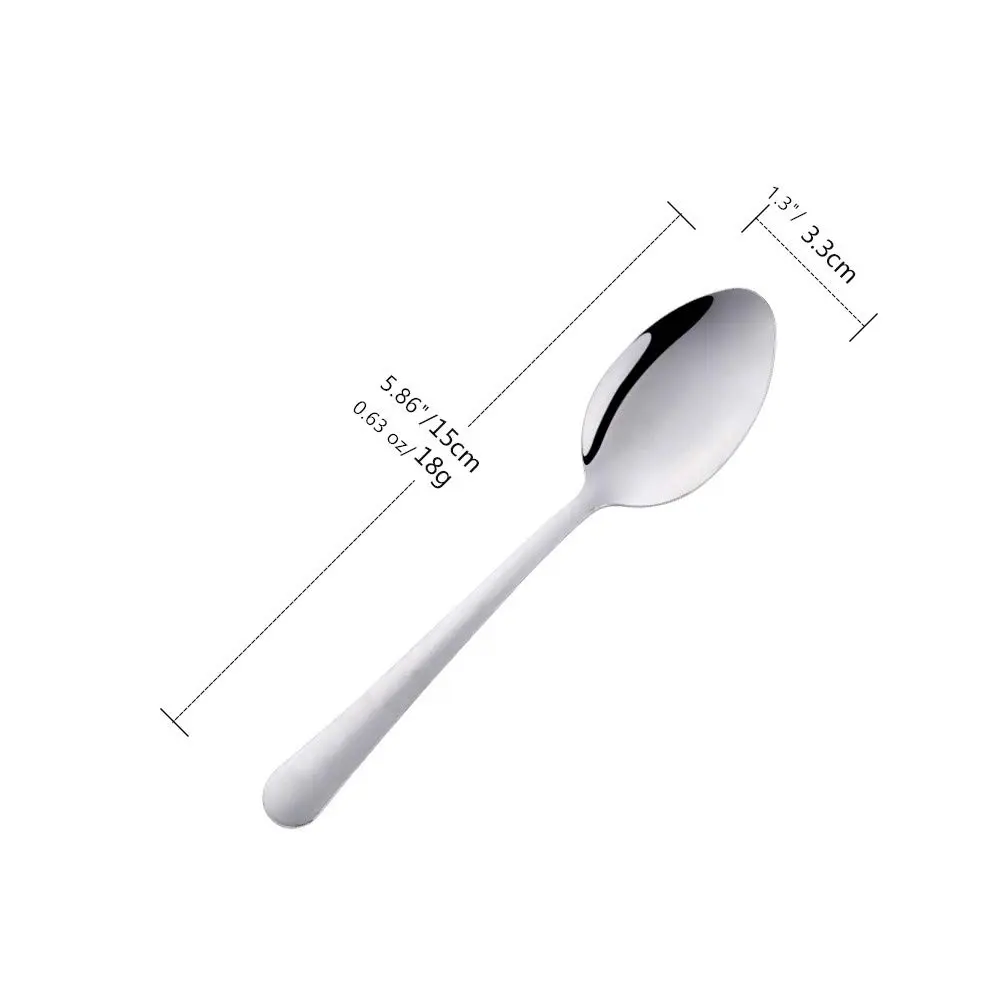 QOBIMOON 12-Piece Stainless Steel Teaspoon Set | Durable, Dishwasher Safe, 14.9 cm | Silver - view 2