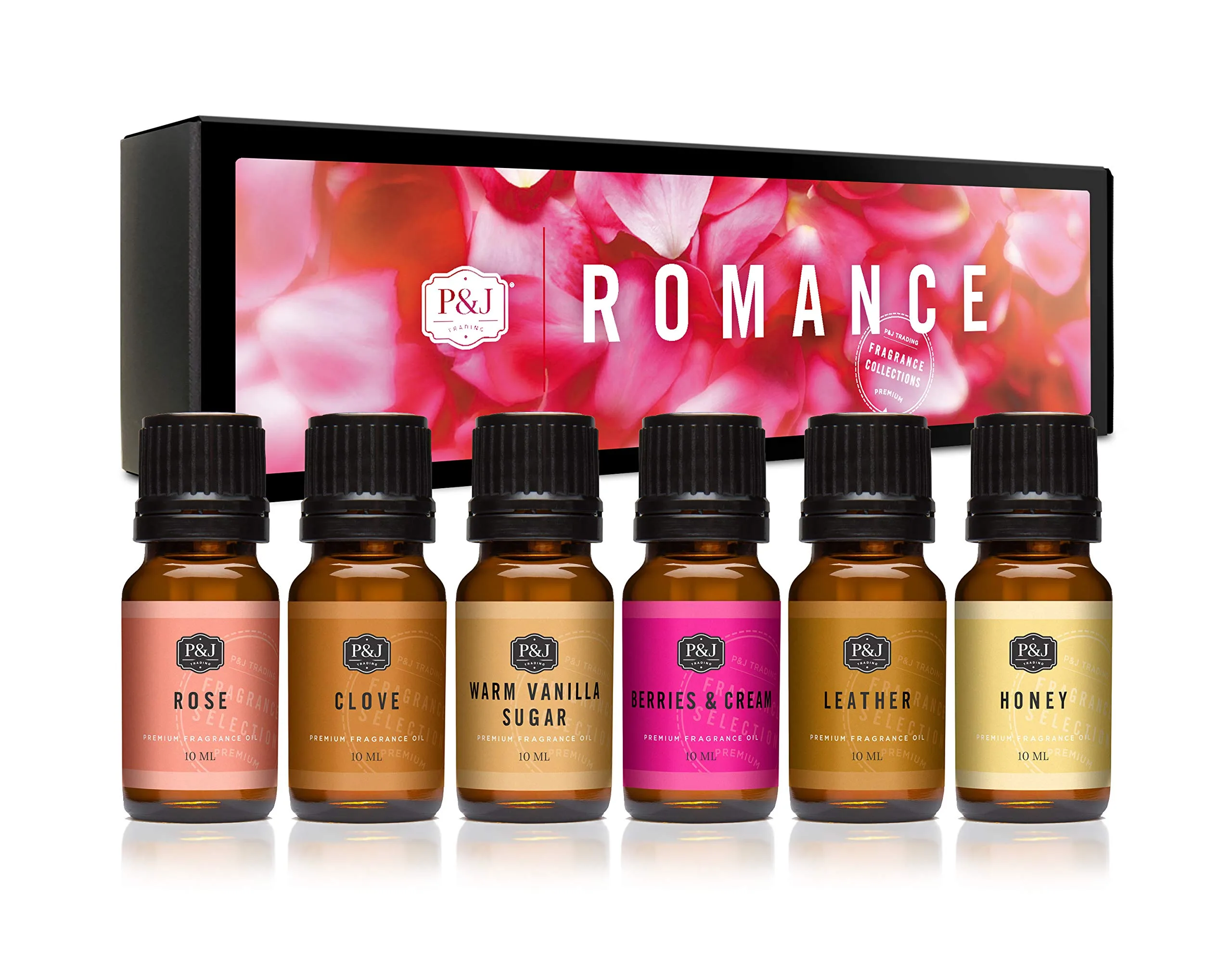 P&J Trading Romance Set Fragrance Oils for Candle Making, Freshie, Soap Making & Diffuser (6 x 10ml Bottles) - main product image